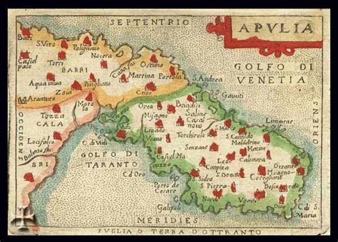 Mappa antica della Via Sallentina nel Salento