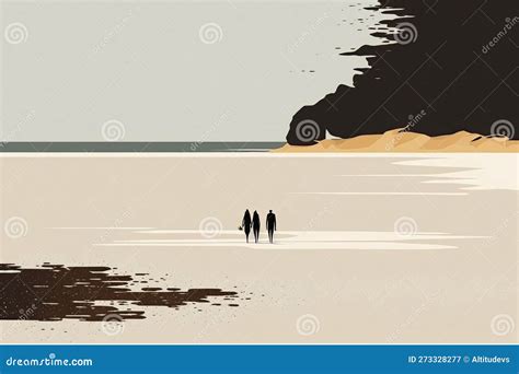 Illustrazione che mostra l'atmosfera rilassata di Kato Daratso con persone che passeggiano verso la spiaggia