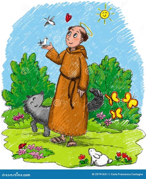 Immagine stilizzata di San Francesco con i bambini