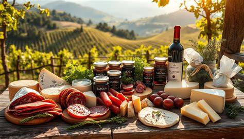 Immagine di prodotti tipici enogastronomici del Vulture, come il vino Aglianico e il Pecorino di Filiano