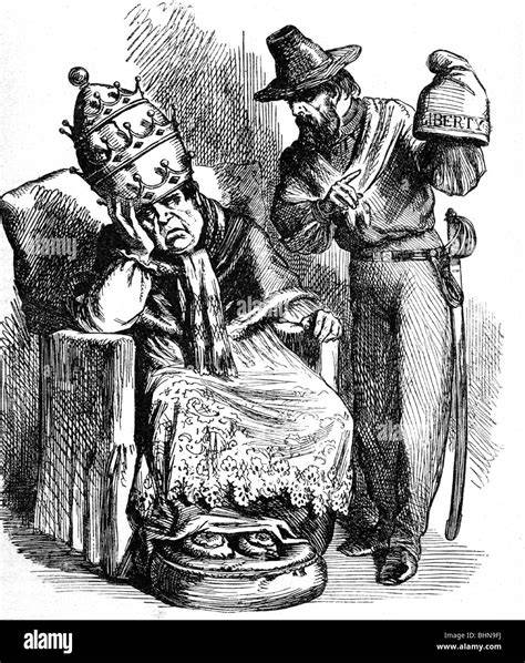 Caricatura di Cavour o Pio IX dell'epoca