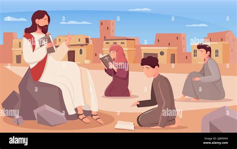 illustrazione di giovani che leggono la Bibbia con interesse