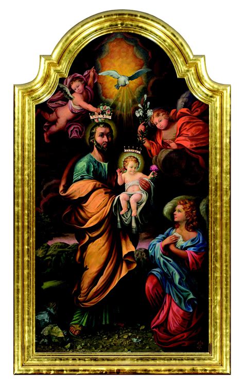 Dettaglio del quadro di San Giuseppe con la Vergine e gli angeli