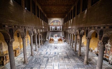 Mappa dei sotterranei della Basilica di Santa Sabina con evidenziati i resti archeologici