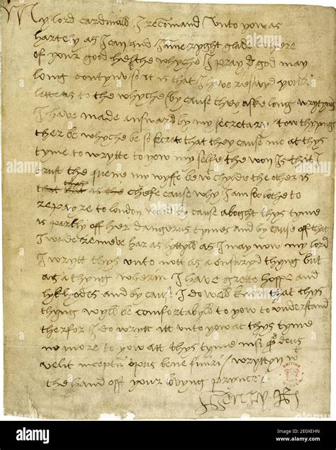 Facsimile della lettera di Enrico VIII