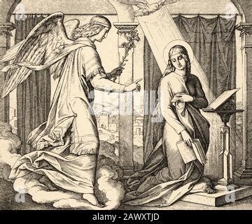Illustrazione classica dell'Annunciazione dell'Angelo Gabriele alla Vergine Maria