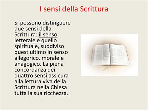 Infografica che mostra i quattro sensi della Scrittura: letterale, allegorico, morale e simbolico