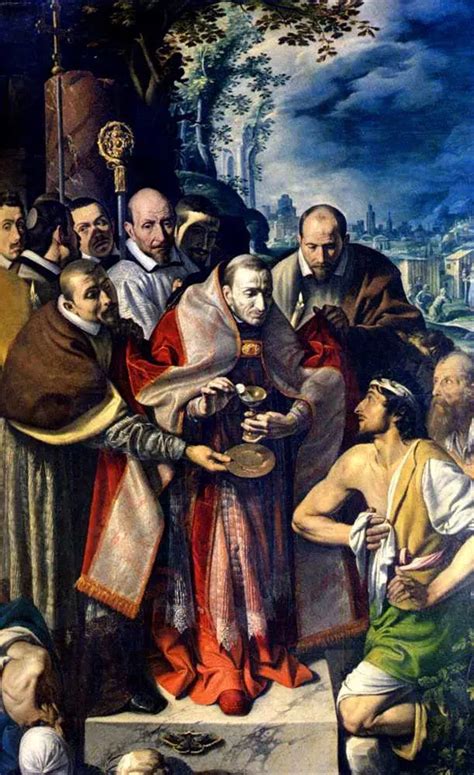 San Carlo Borromeo assiste gli appestati durante la peste di Milano