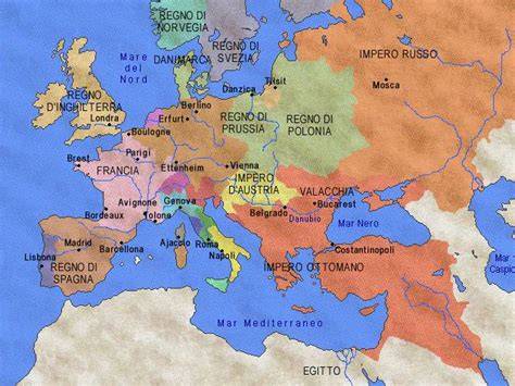 Mappa del Regno di Napoli alla fine del XVIII secolo