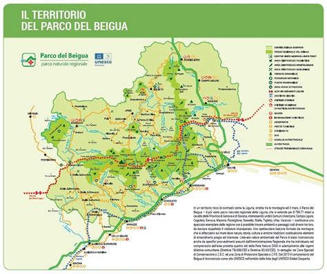 Mappa panoramica del Parco del Beigua con evidenziati i principali sentieri
