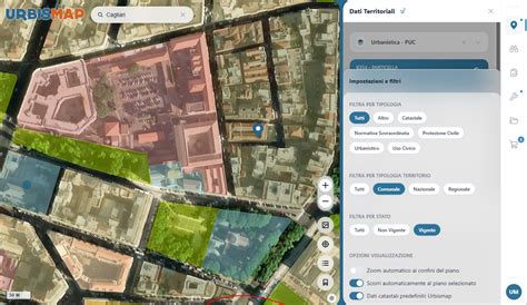 Interfaccia utente di UrbisMap con mappa e pannello informazioni