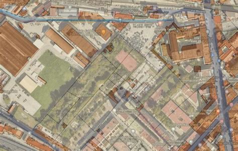 Mappa satellitare con sovrapposizione di piani urbanistici per Porto Cervo