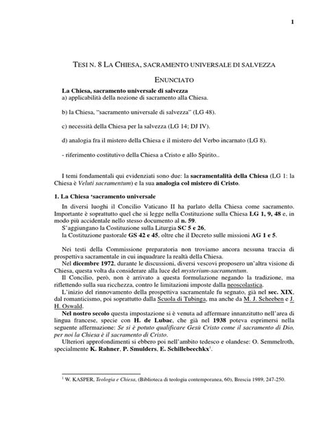 Schema: La Chiesa come sacramento di salvezza radicato nella fede apostolica.