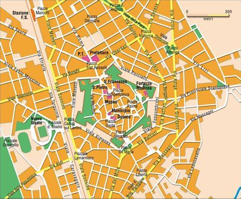 Mappa della zona di Grosseto con l'indicazione delle parrocchie