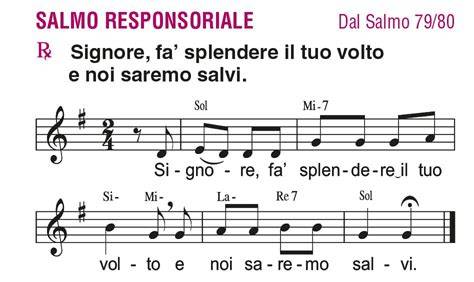 Spartito musicale di un Salmo Responsoriale quaresimale con notazioni