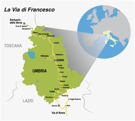 mappa dell'itinerario del pellegrinaggio