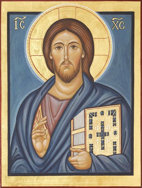 Icona ortodossa di Cristo Pantocratore con gesto di benedizione