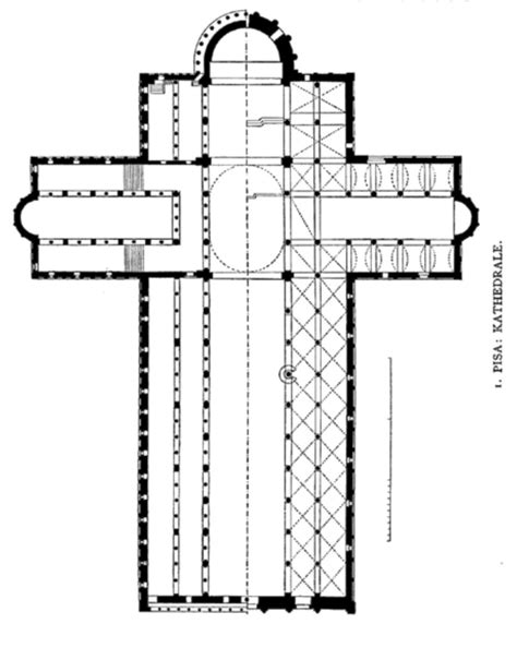 Pianta del Duomo di Pisa con indicazione delle fasi costruttive