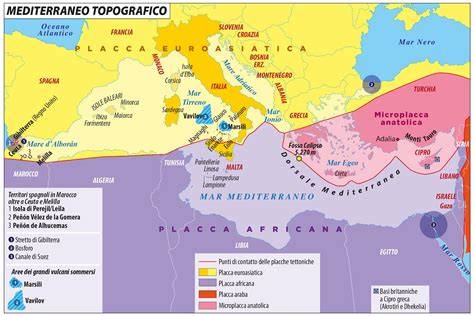 mappa stilizzata delle prime comunità cristiane nel bacino del Mediterraneo, con punti che indicano i luoghi di fondazione