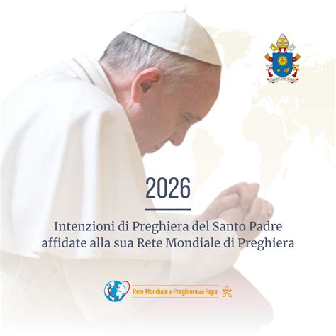 infografica che illustra i temi delle intenzioni di preghiera globali, come la pace, la giustizia sociale e la cura del creato