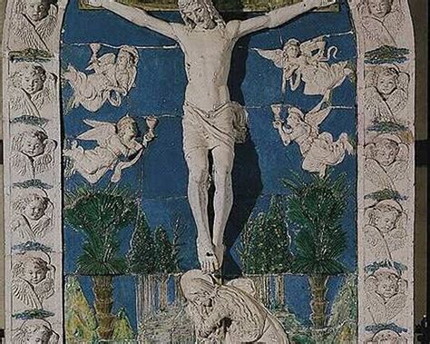 Dettaglio del manto della Maddalena con criptofirma, Crocifissione con Santi