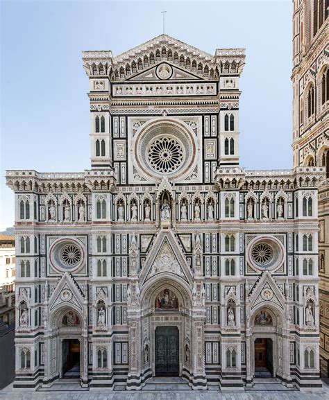 Disegno cinquecentesco della facciata del Duomo di Firenze con i nicchioni degli evangelisti