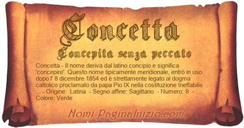 Infografica sul significato e l'origine del nome Concetta