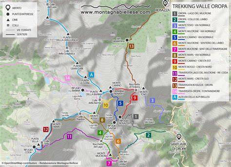 Mappa del sentiero escursionistico sul Monte Vangelo con i punti di interesse
