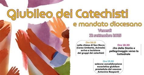 Illustrazione che rappresenta un gruppo di catechisti che ricevono il mandato dal Vescovo in una chiesa.