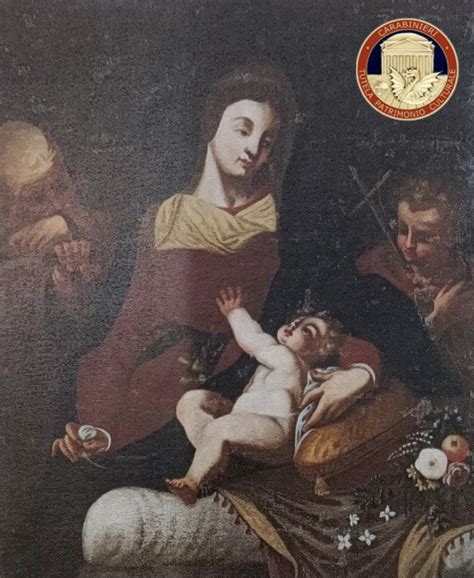 Dettaglio degli sguardi della Madonna e del Bambino nel dipinto