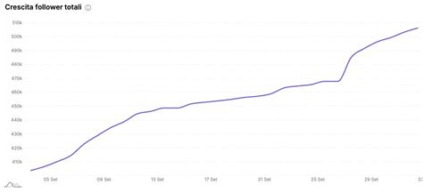 Grafico che mostra la crescita dei follower di un prete influencer sui social media