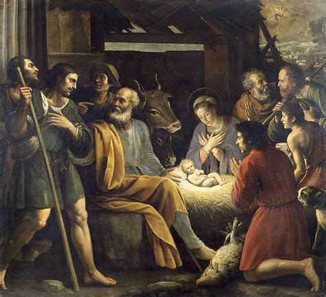 Illustrazione della Natività con Maria, Giuseppe e i pastori