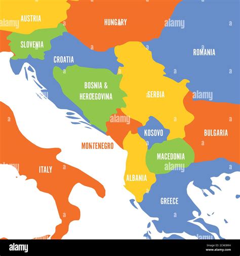 Mappa geopolitica dei Balcani con focus su Sarajevo e la Bosnia-Erzegovina