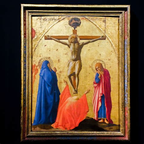 Crocifissione di Gesù e figure attorno alla croce