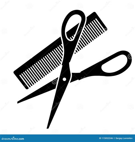 Immagine stilizzata di un parrucchiere uomo al lavoro con forbici e pettine