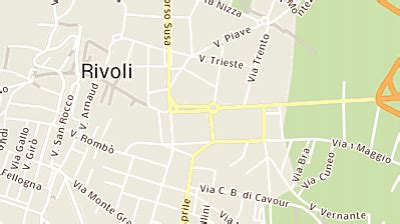 Mappa storica di Rivoli con l'indicazione delle chiese principali