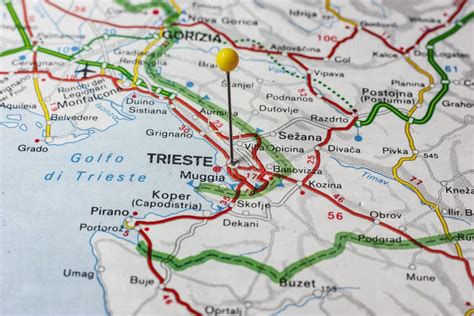 Mappa dell'Italia con Trieste evidenziata