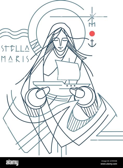 Illustrazione di Maria come Stella Maris