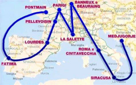 Mappa delle apparizioni mariane