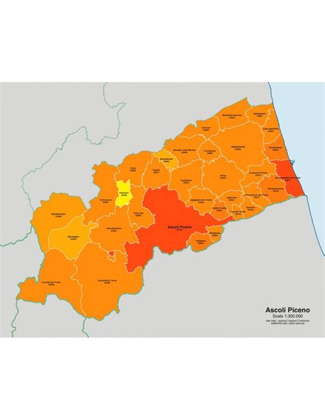 Mappa della Diocesi di Ascoli Piceno con le principali parrocchie