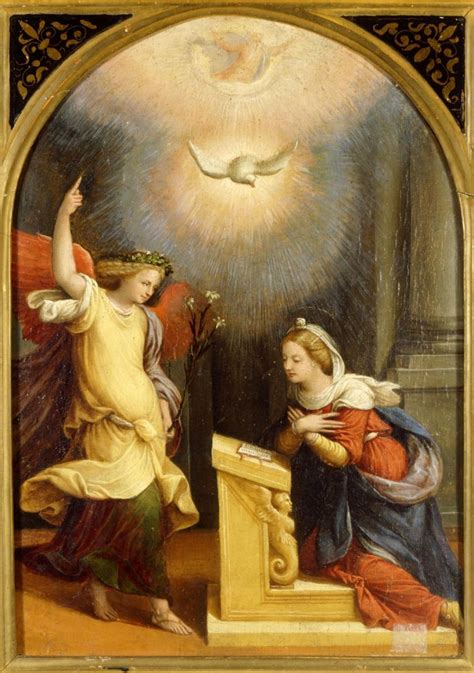 dipinto dell'Annunciazione con l'Arcangelo Gabriele e Maria