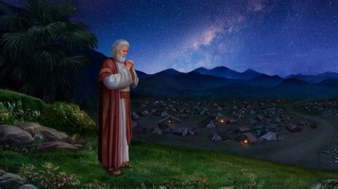 illustrazione di Abramo che guarda il cielo stellato, simboleggiando la promessa divina e la vastità della fede