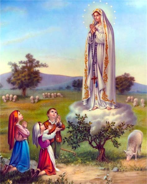 rappresentazione della Madonna di Fatima con i tre pastorelli