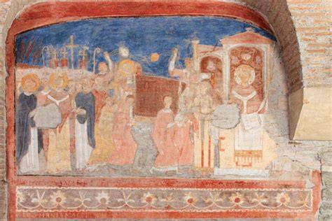 Affresco della Cripta degli Affreschi con Storie di Gesù e Maria