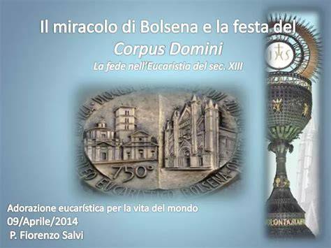 Illustrazione storica del miracolo di Bolsena e del Corpus Domini