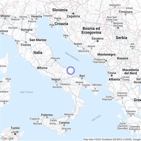 Mappa del centro di San Giovanni Rotondo con evidenziata la posizione dell'hotel rispetto al Santuario