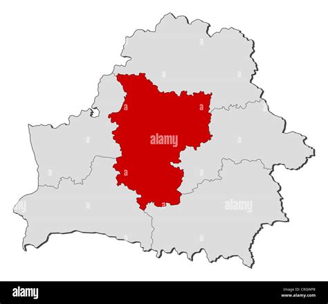 Mappa della Bielorussia con evidenziata Minsk