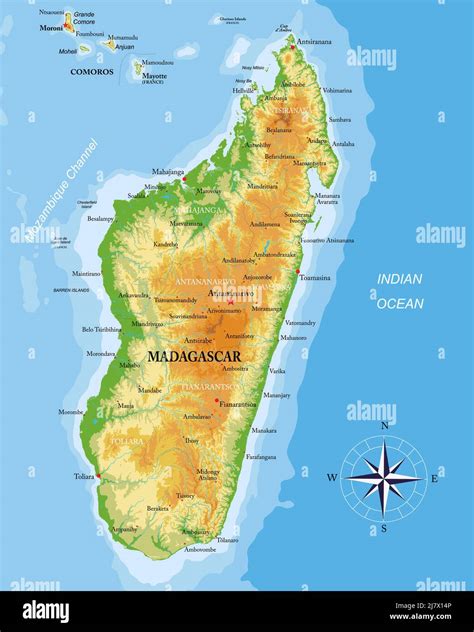 Mappa del Madagascar con focus sulle regioni di Ambanja e Nosy Be