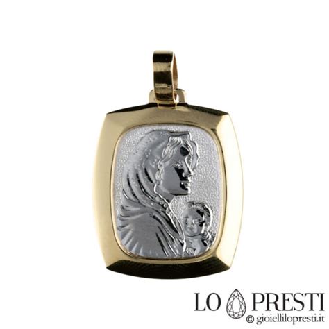 Collana o ciondolo con effigie della Madonna di Medjugorje in oro o argento