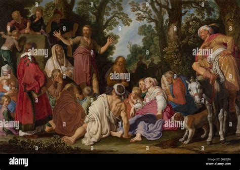 Scena della predicazione del Battista